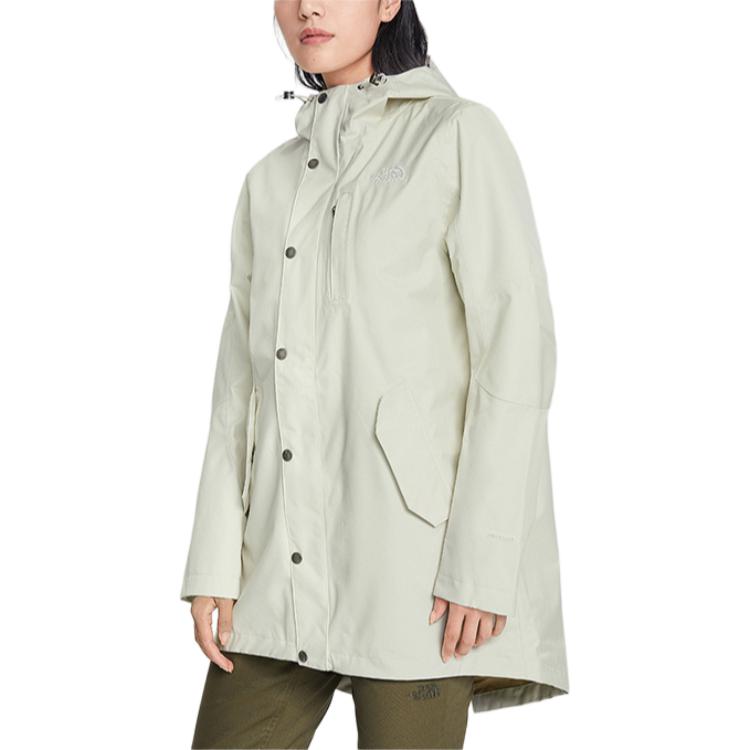 (Women) TNF Outdoor Hooded Jacket - Light Green, Breathable & Quick Dry NF0A4UCF-11P