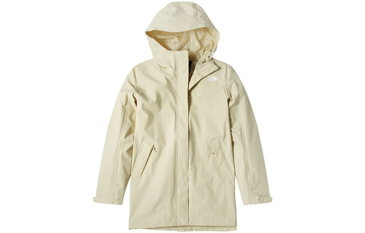 (Women) TNF Outdoor Waterproof Windbreaker Jacket - Off-White NF0A4NEH-RB6