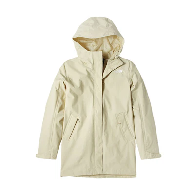 (Women) TNF Outdoor Waterproof Windbreaker Jacket - Off-White NF0A4NEH-RB6