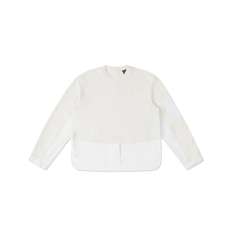 (Women) The North Face Patchwork Antibacterial Pullover Sweatshirt Off-White. NF0A8A7M-QLI