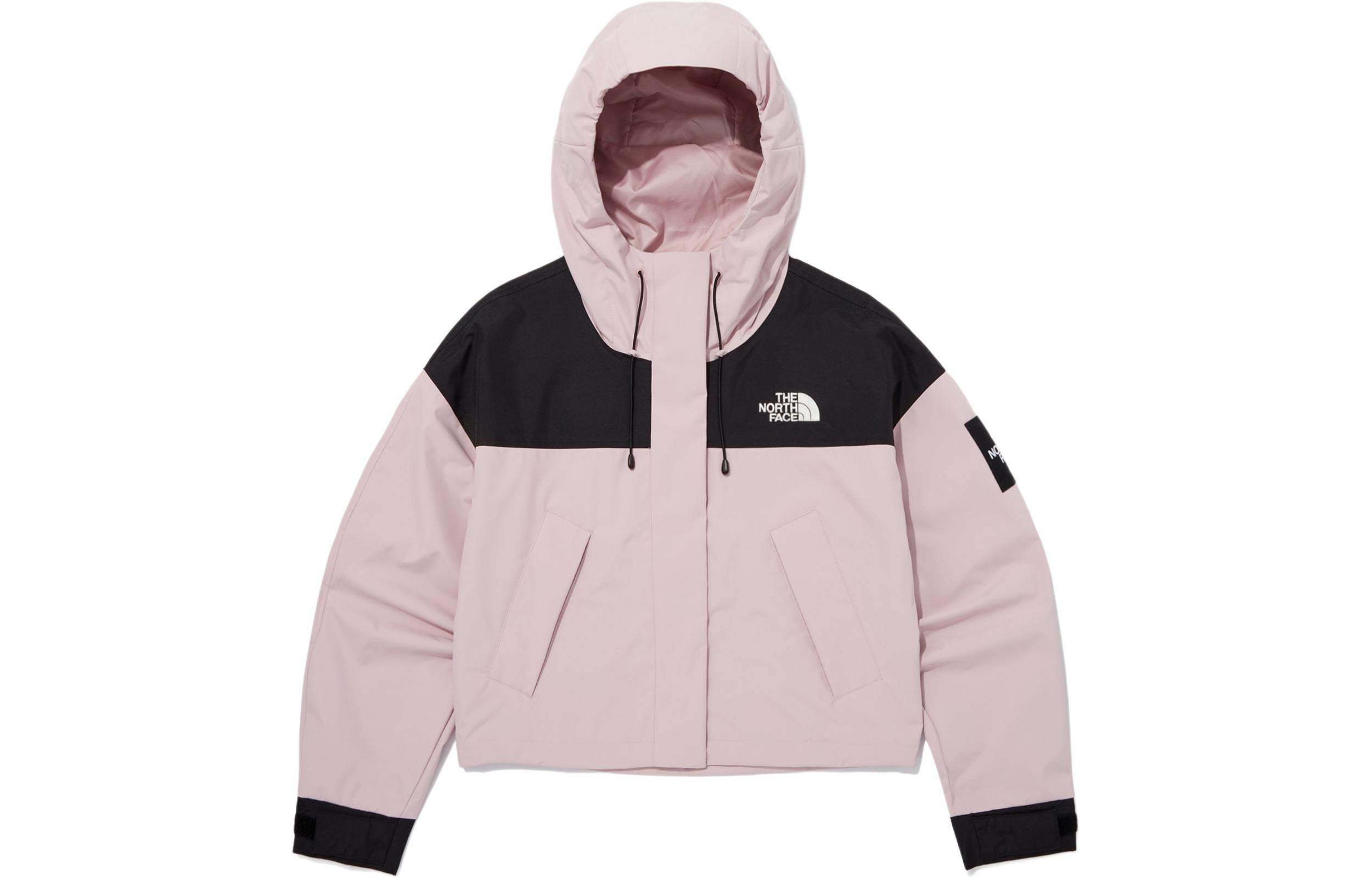 (Women) TNF Pink Colorblock Logo Print Zip Hoodie Jacket NJ2HQ30L