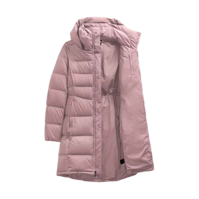 (Women) THE NORTH FACE Pink Logo Down Hoodie Winter Jacket NF0A5GDS-0TA