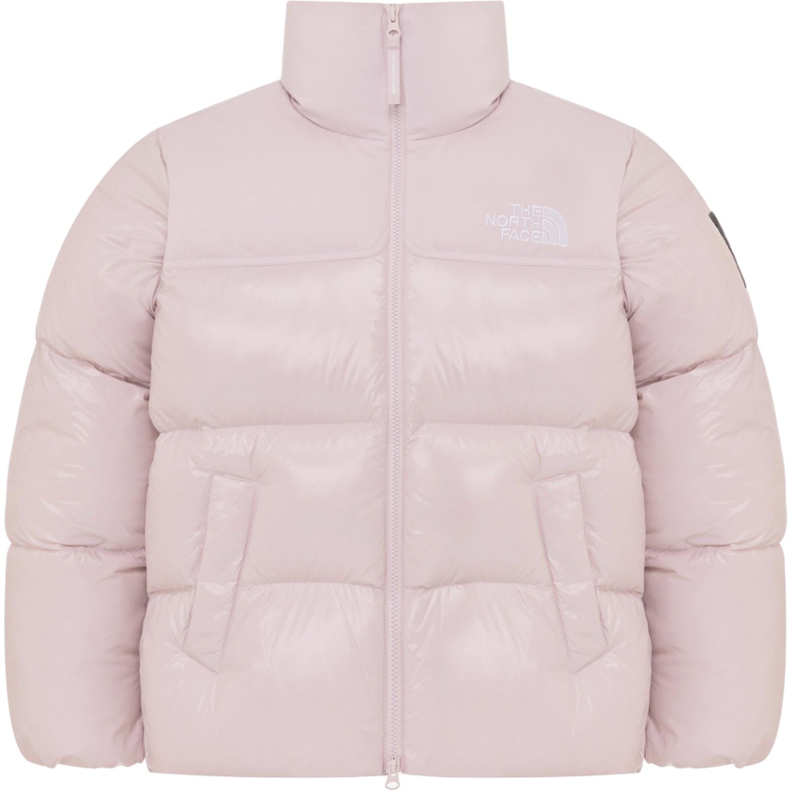 (Women) The North Face Pink Nuptse Logo Full-Zip Puffer Jacket NJ1DQ96J