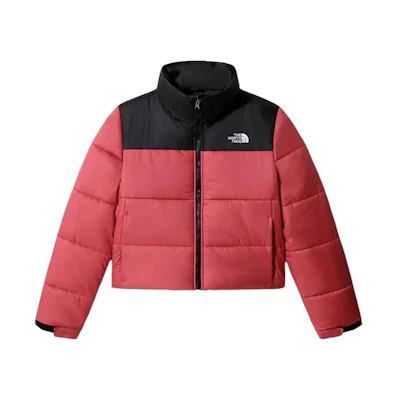 (Women) TNF Pink Retro Down Jacket with Zip Stand Collar NF0A55AR-396