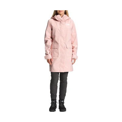 (Women) TNF Pink Waterproof Logo Hooded Jacket Mid-Length NF0A52YL-LK6