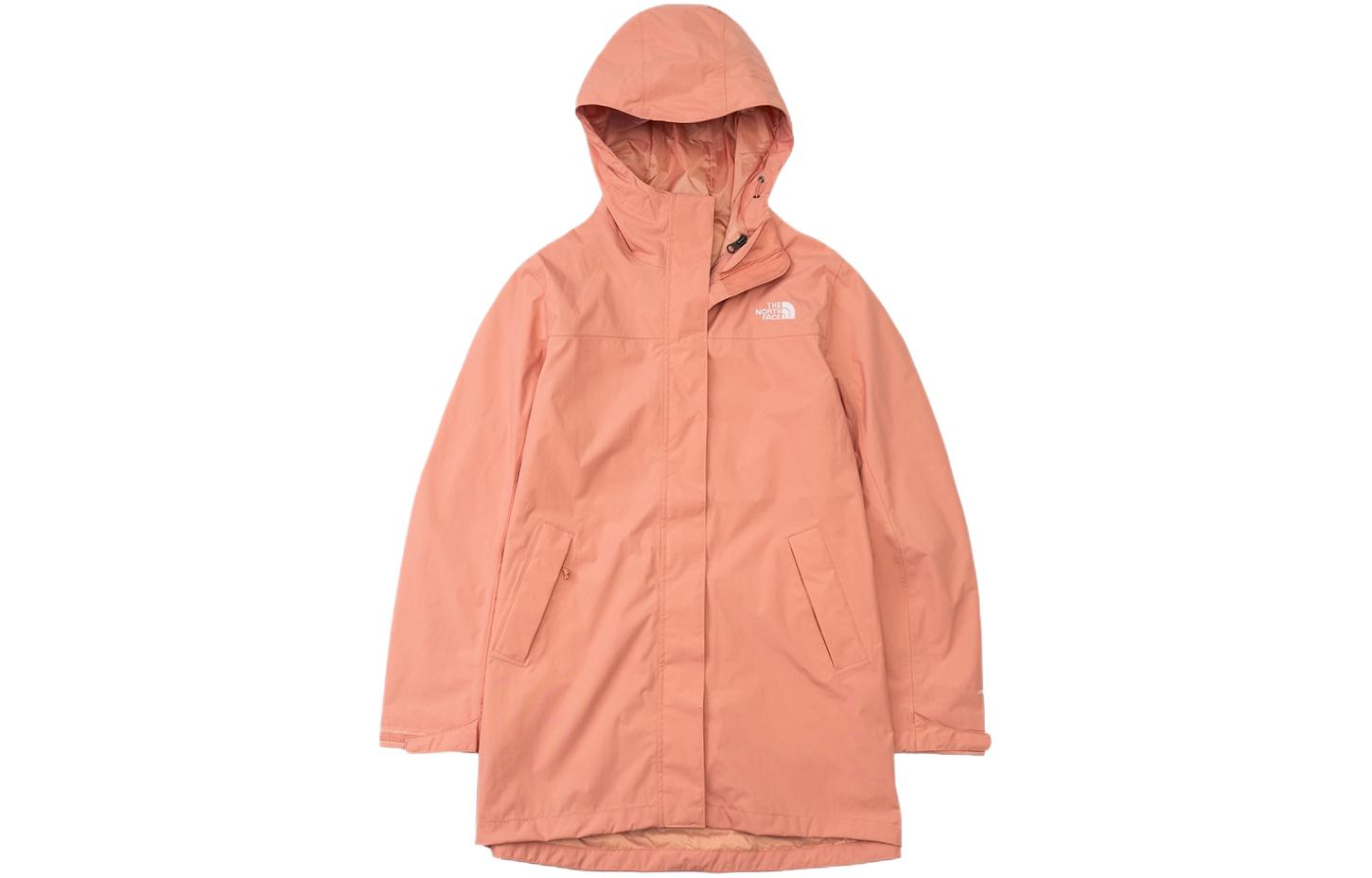 (Women) TNF Pink Waterproof Logo Hoodie Jacket with Front Zip NF0A4NEH-HCZ 圖 2