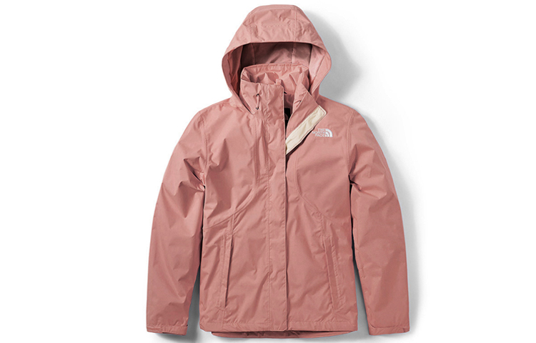 (Women) TNF Pink Waterproof Windbreaker Hoodie Jacket NF0A4UDF-RQ7