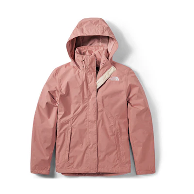 (Women) TNF Pink Waterproof Windbreaker Hoodie Jacket NF0A4UDF-RQ7