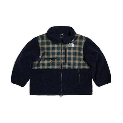 (Women) TNF Plaid Fleece Jacket with Logo Print Navy Blue NF0A7W9X-RG1