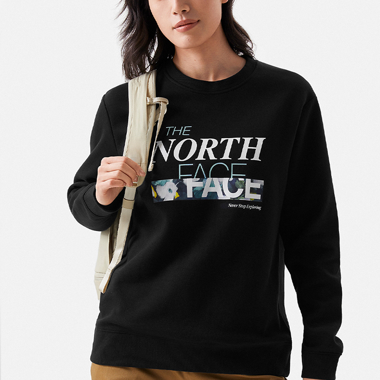 Shop (W) The North Face 黑色印字翻領衛衣 NF0A7WE9-JK3