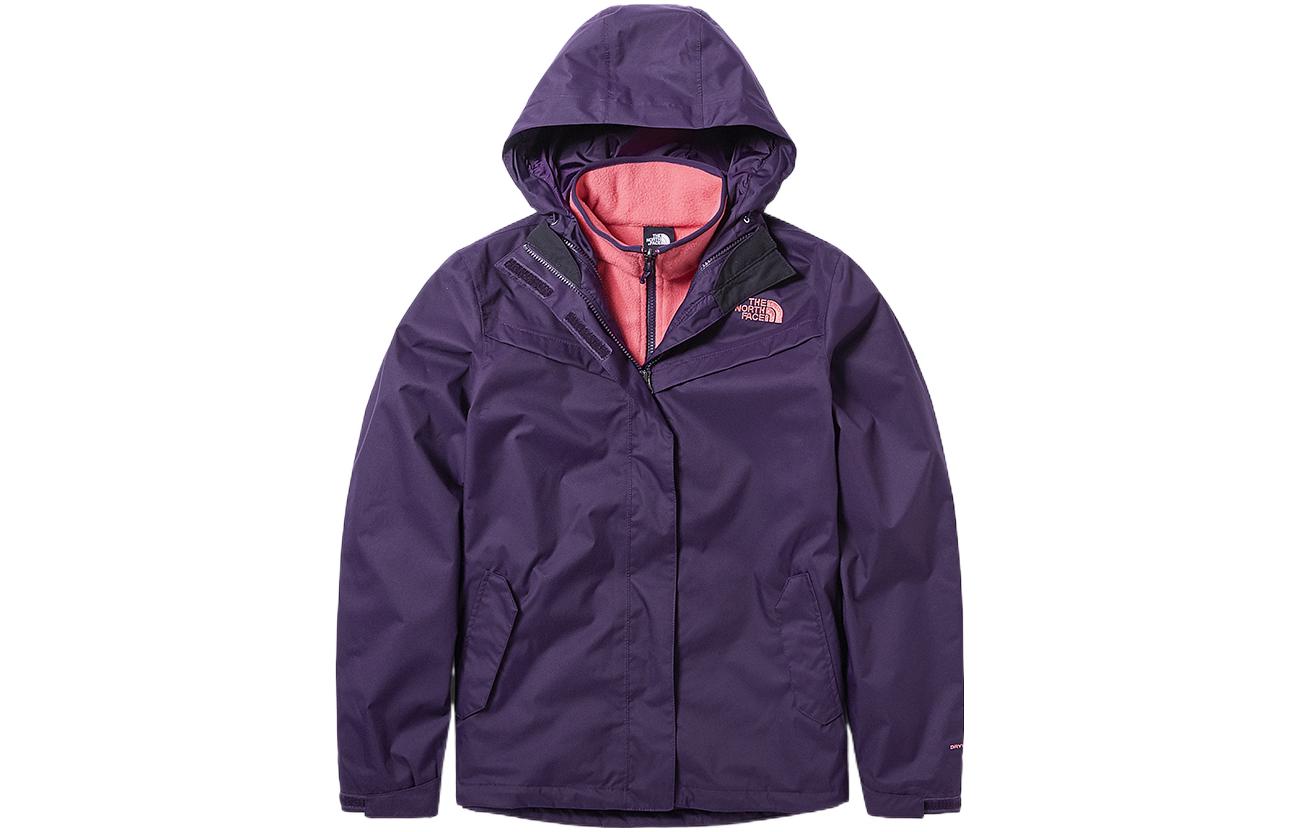 (Women) The North Face Purple Logo Fleece Lined Hooded Jacket NF0A497M-L64