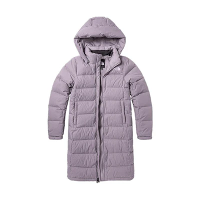 (Women) TNF Purple Long Sleeve Logo Print Hooded Down Jacket NF0A4U7U-EFF