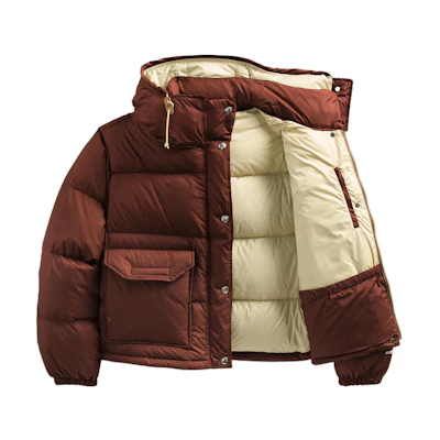 (Women) TNF Quilted Hooded Jacket Black Oak Color NF0A7US4-6S2