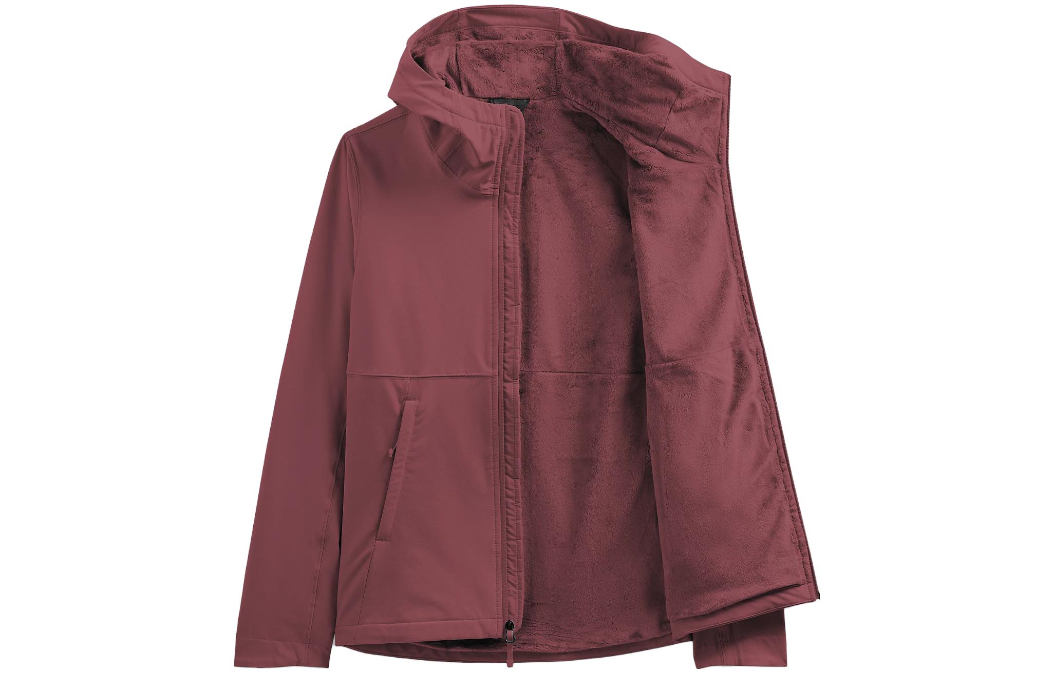 (Women) TNF Red Windproof Fleece Hoodie Jacket NF0A4R7C-6R4