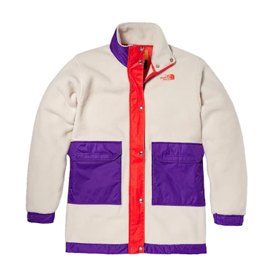 (Women) TNF Retro Colorblock Fleece Pullover Jacket - White NF0A7QNL-37M