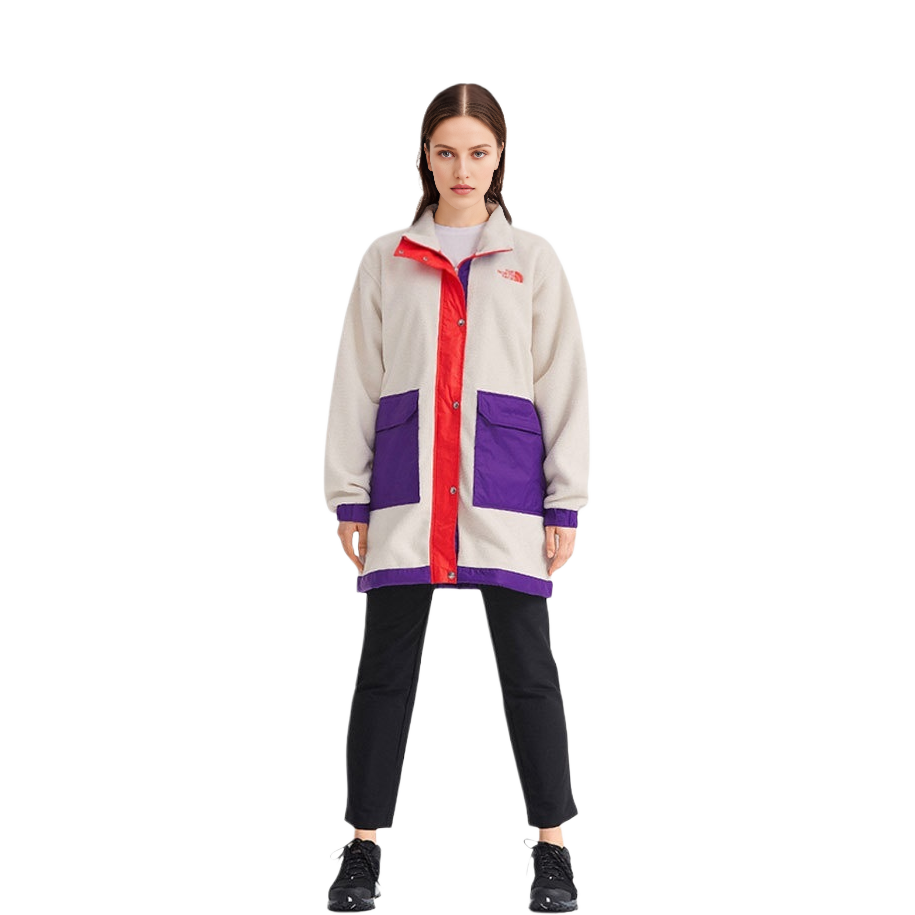 Shop (W) The North Face Retro Colorblock Chaqueta Polar Pullover - Blanco NF0A7QNL-37M