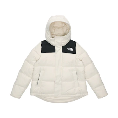 (Women) TNF Short Down Jacket, Windproof, Beige Winter Hooded Coat 4NEZ-11P