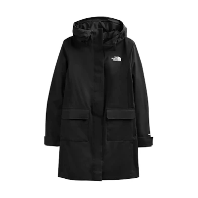 (Women) TNF Solid Black Mid-Length Logo Waterproof Jacket NF0A52YL-JK3