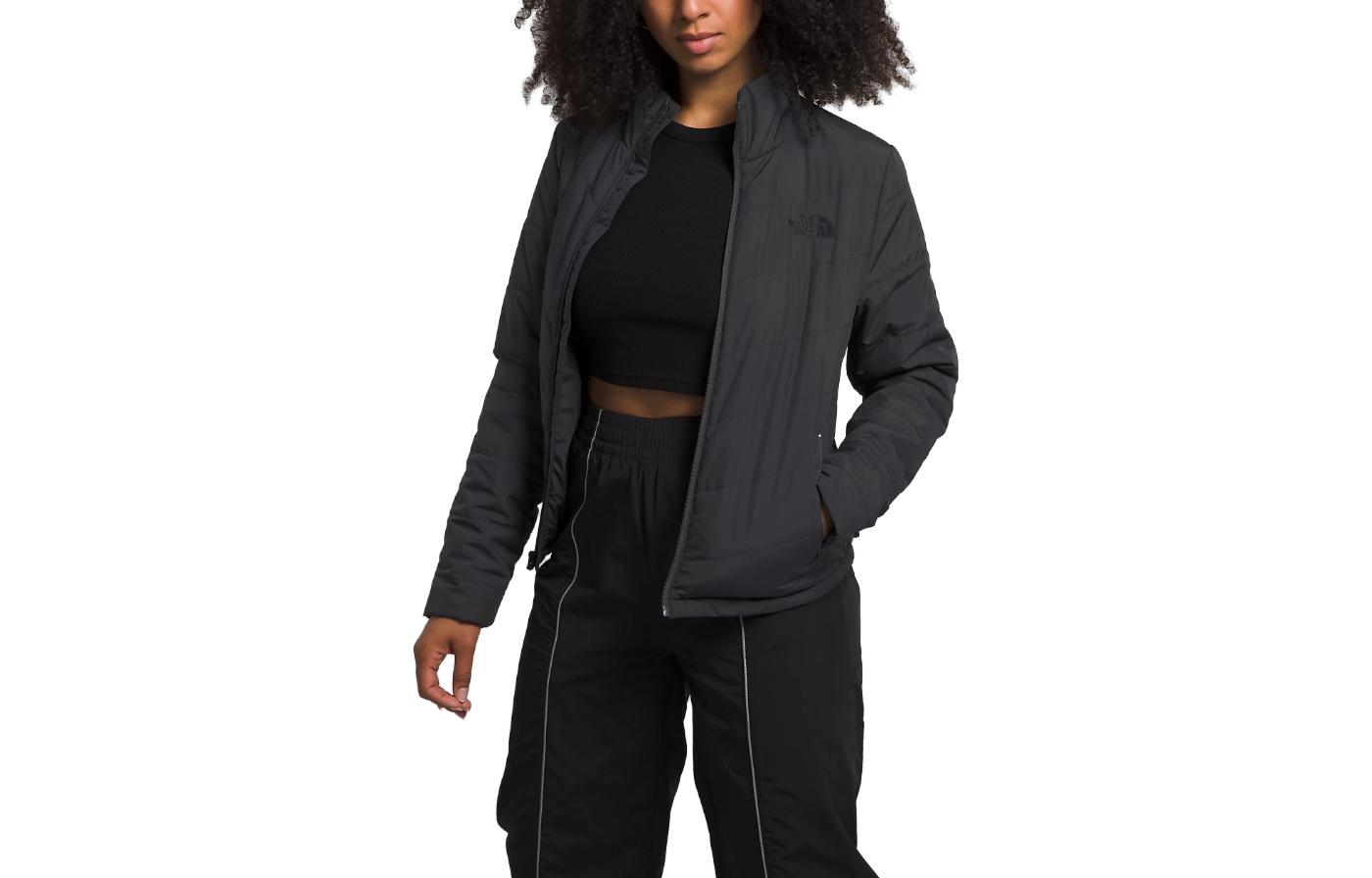 (Women) TNF Solid Color Slim Fit Long Sleeve Jacket Ashphalt Gray NF0A5GDY-0C5