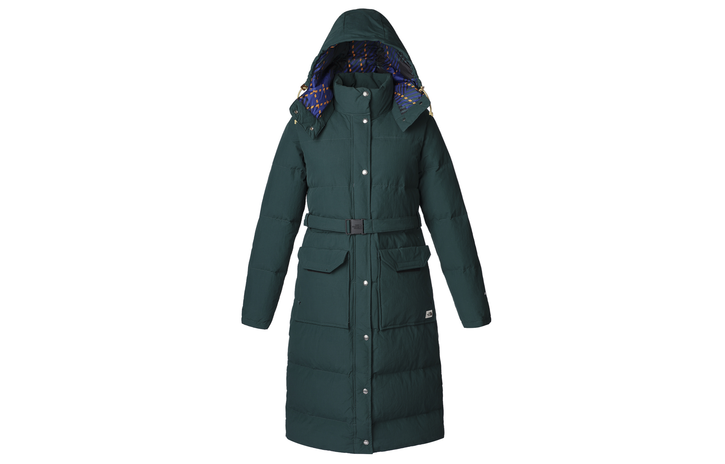 (Women) TNF Solid Hooded Mid-Length Down Jacket Dark Green NF0A5A9N-D7V
