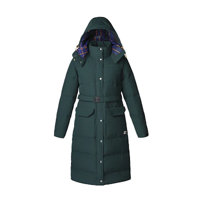 (Women) TNF Solid Hooded Mid-Length Down Jacket Dark Green NF0A5A9N-D7V