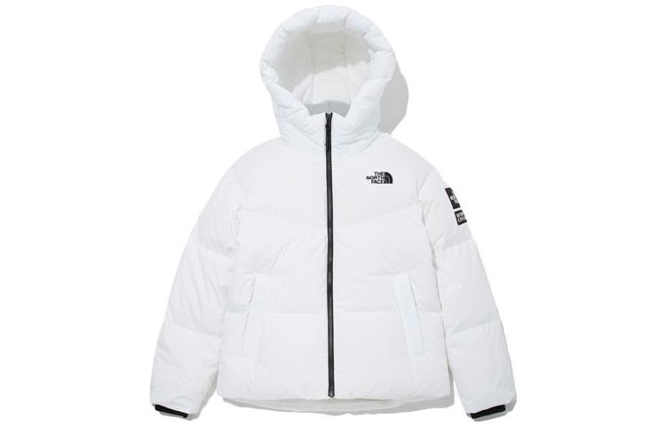 (Women) TNF Solid Logo Hoodie Winter Jacket - White NJ1DM80B