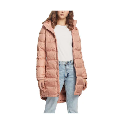 (Women) TNF Solid Pink Long Hooded Zip-Up Coat NF0A5EH7-HCZ