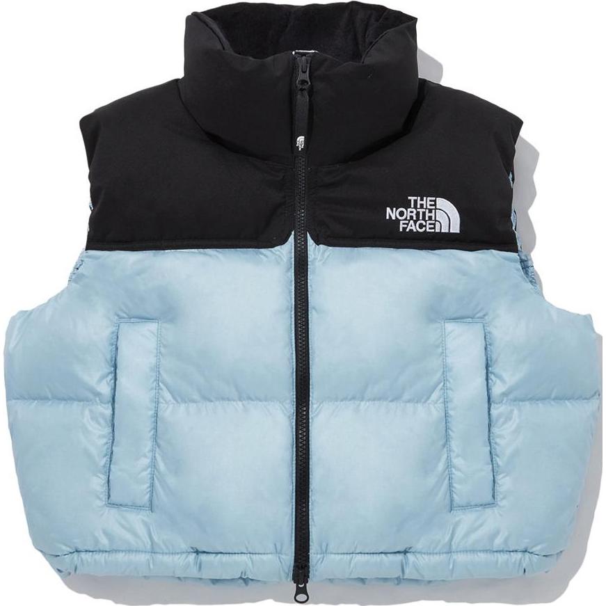 (Women) The North Face SS23  Blue Black Colorblock Puffer Vest Sleeveless Zip. NV1DP80M