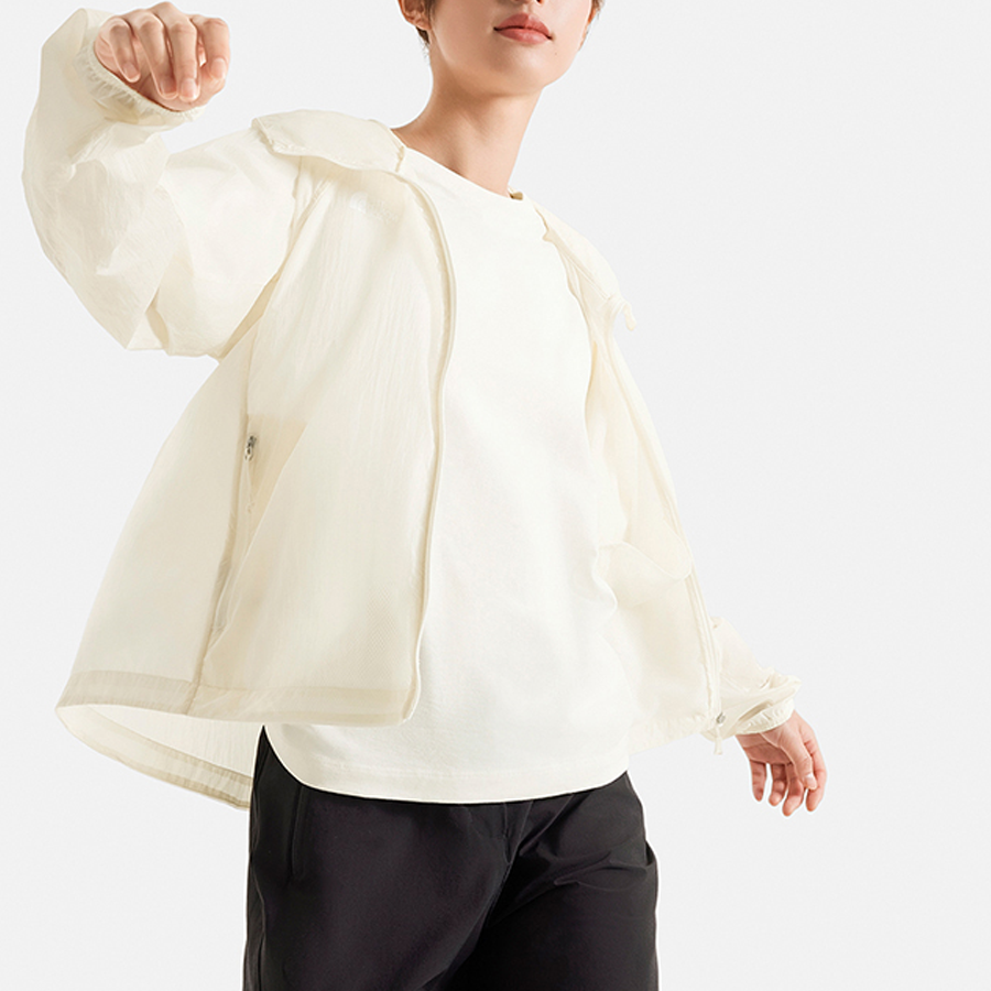 (Women) TNF Streamlet Lightweight Zip-Up Hoodie Jacket - Sand Dune White NF0A87VR-QLI 圖 6