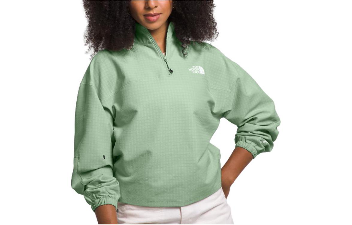 (Women) The North Face Tekware™ Grid 1/4 Zip Mock Neck Sweatshirt Green NF0A84F3-I0G