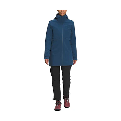 (Women) TNF ThermoBall Logo Detachable Hood Down Jacket Navy NF0A5GBN-840