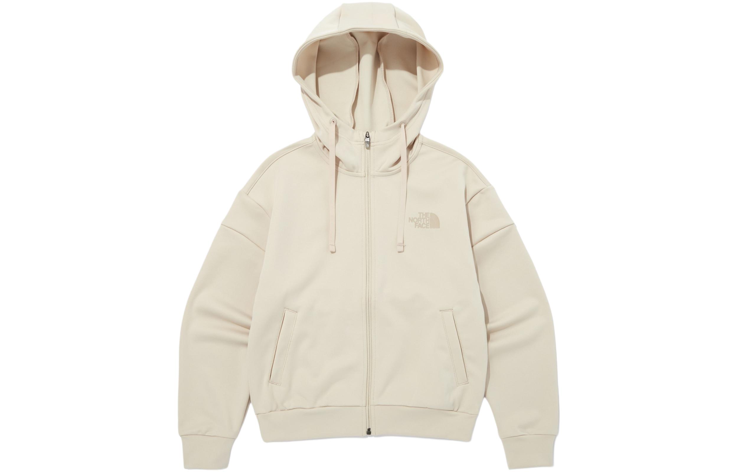 (Women) TNF Training Jacket Logo Hoodie Zip Long Sleeve Tan NJ5JP32C 圖 2