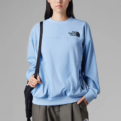 (Women) The North Face UE Blue Water-Resistant Knit Sweatshirt with Logo Print NF0A8852-QEO Shop (Women) The North Face UE Blue Water-Resistant Knit Sweatshirt with Logo Print NF0A8852-QEO