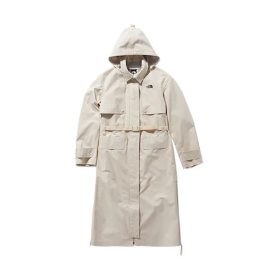 (Women) TNF UE Long Waterproof Hooded Coat Light Khaki NF0A81KY-3X4