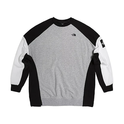 (Women) TNF UE Series Colorblock Logo Embroidered Knit Sweatshirt Women Grey NF0A7WAF-X6P