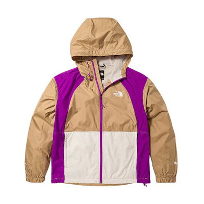 (Women) TNF Urban Exploration Colorblock Logo Hooded Windbreaker Jacket Khaki Women NF0A81O1-QK9