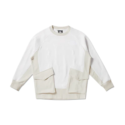 (Women) TNF Urban Exploration FW23 Colorblock Loose Pocket Sweatshirt White Women NF0A83QB-151