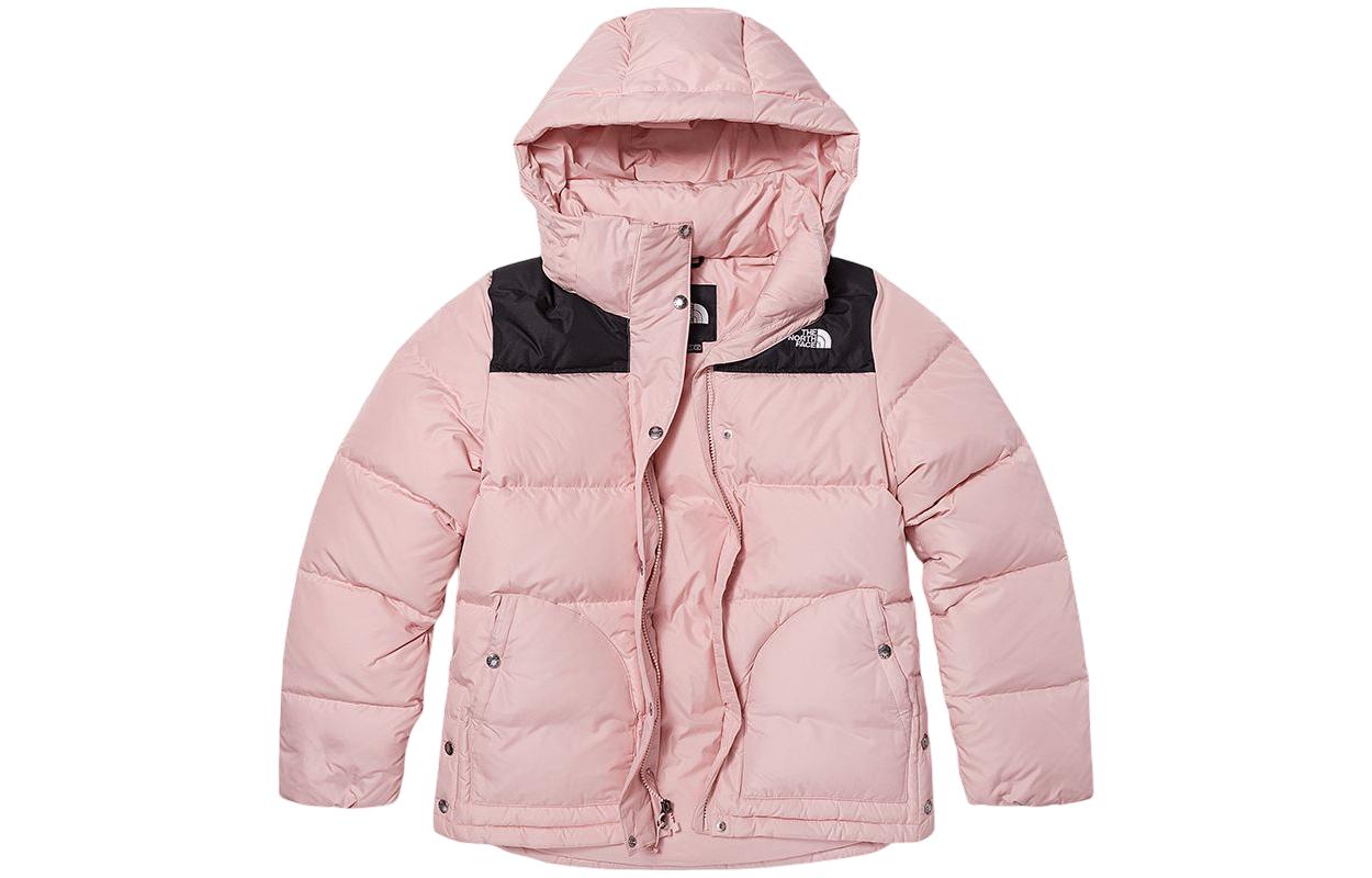 (Women) TNF Urban Exploration Logo Print Zip Puffer Jacket - Pink NF0A5AZ2-OKT