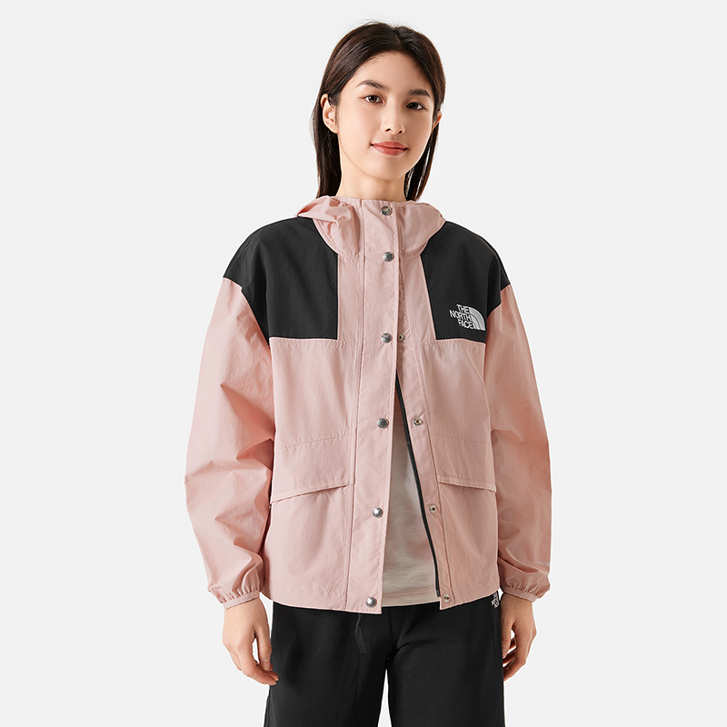Shop (W) The North Face 都會探險粉色防風防水連帽外套 NF0A5JXO-LK6