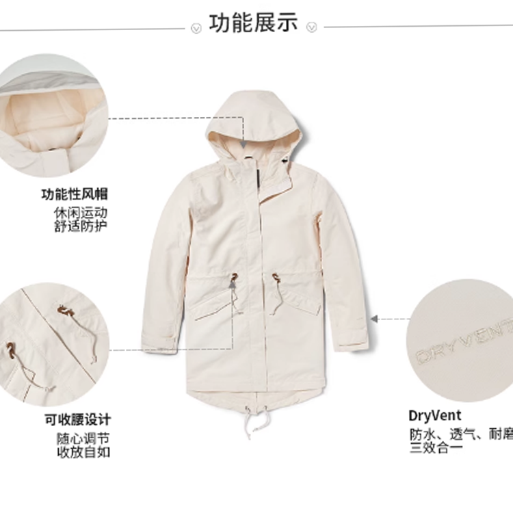 (Women) TNF Urban Exploration Waterproof Hooded Jacket Off-White NF0A5AYC-N3N 圖 4