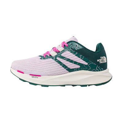 (W) The North Face Vectiv Eminus Running Shoes Ponderosa Green Valley Topo Print Lavender Fog'