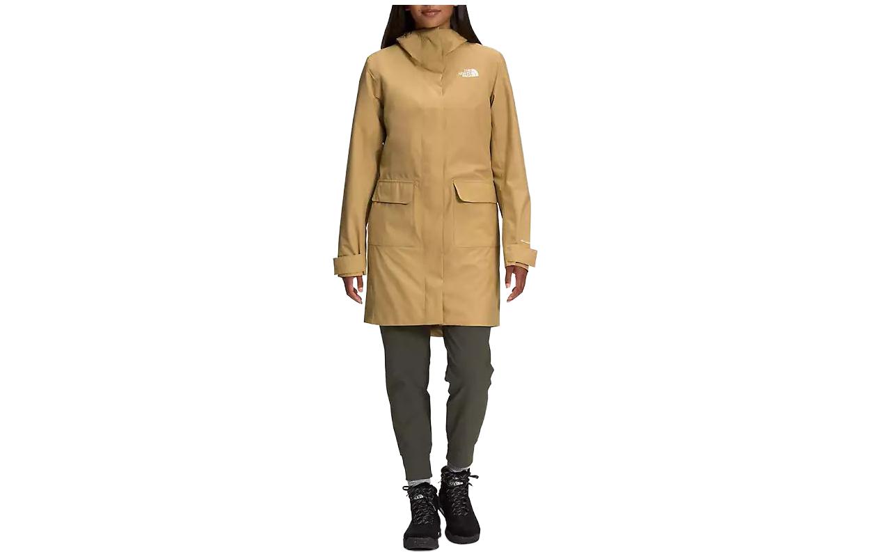 (Women) TNF Waterproof Logo Hooded Jacket Light Brown NF0A52YL-ZSF