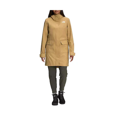(Women) TNF Waterproof Logo Hooded Jacket Light Brown NF0A52YL-ZSF