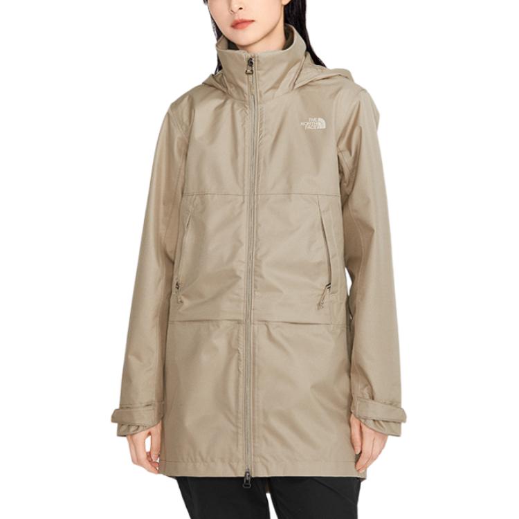 (Women) TNF Waterproof Windproof Breathable Hooded Jacket Khaki NF0A5AY3-CEL