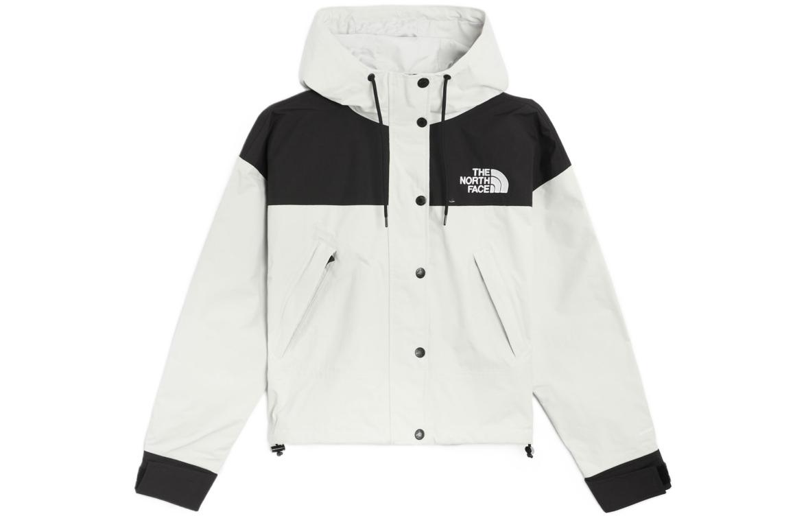 (Women) The North Face White Colorblock Logo Print Hooded Zip Jacket NF0A3XDC-9B8
