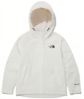 (Women) The North Face White Gore-tex Logo Print Hoodie Jacket NJ2GP35A (Women) The North Face White Gore-tex Logo Print Hoodie Jacket NJ2GP35A