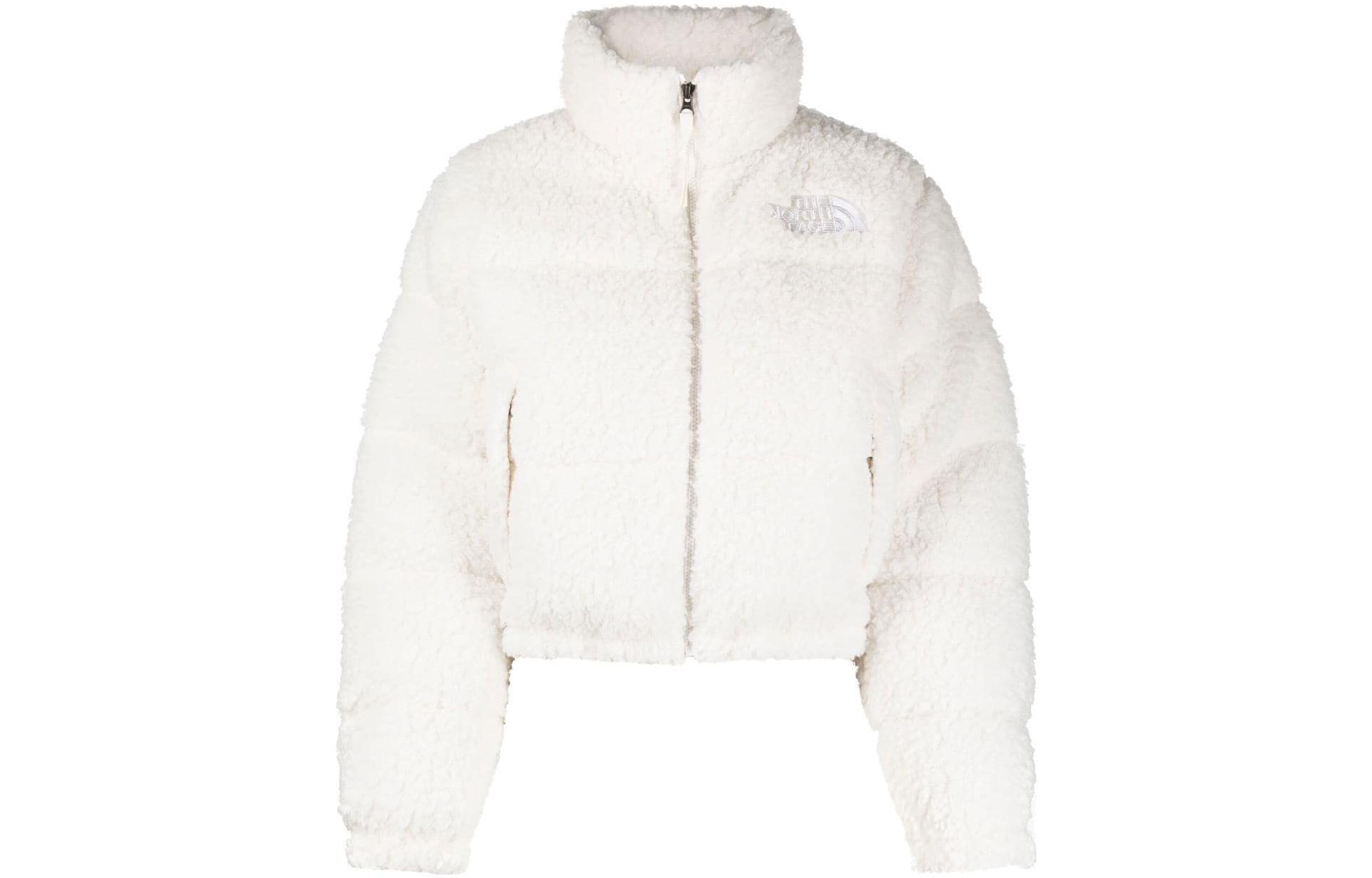 (Women) The North Face White/Grey Plush Cropped Jacket NFOA7WSK-N3N