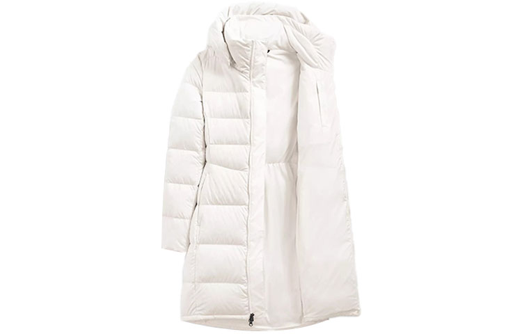 (Women) TNF White Logo Down Jacket - Casual Warm Hooded Coat NF0A5GDS-N3N