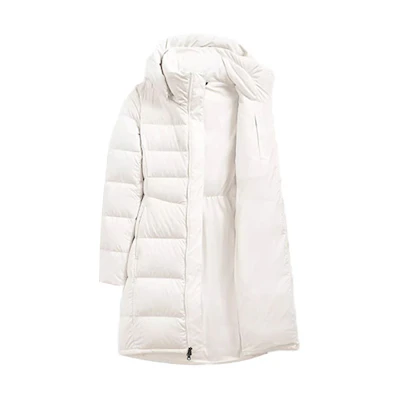 (Women) TNF White Logo Down Jacket - Casual Warm Hooded Coat NF0A5GDS-N3N