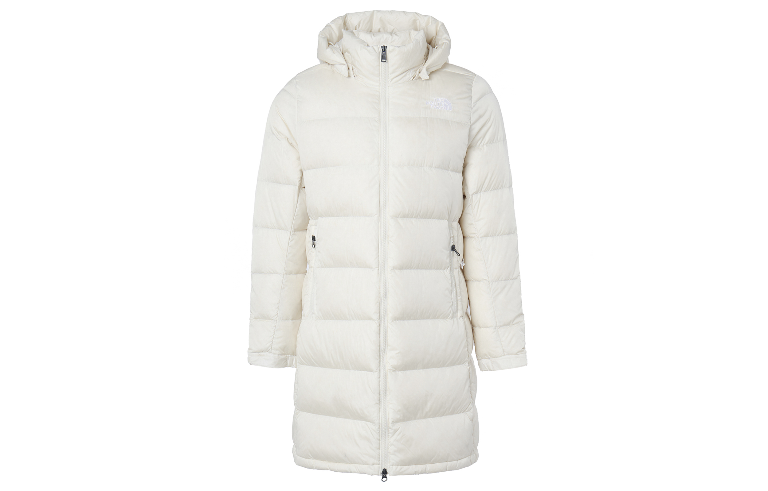 (Women) TNF White Logo Print Long Down Jacket NF0A5EH7-11P